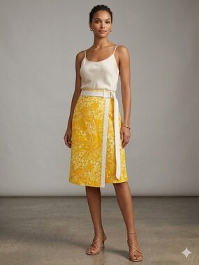 Lilly Pulitzer Yellow and Orange Floral Print skirt